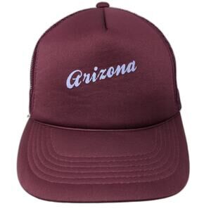 Arizona Snapback Trucker Hat Red One Size Adjustable Mesh Back Rope Hazelwood